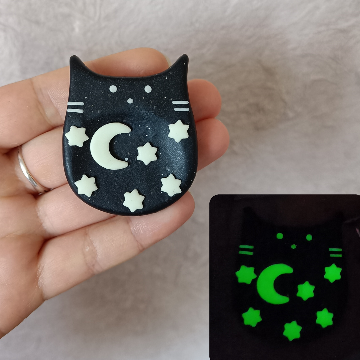GLOW IN THE DARK Cat Worry Stone